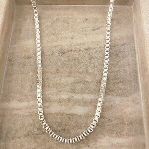 925 Sterling Silver Box Chain Necklace 4 MM Box Chain Statement Necklace